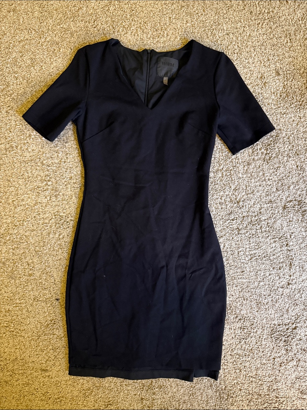 White House Black Market Navy Short Sleeve Sheath Dress